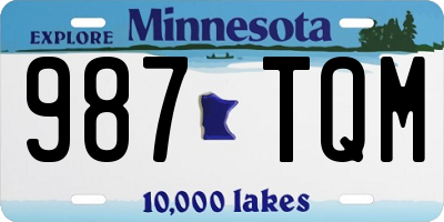 MN license plate 987TQM