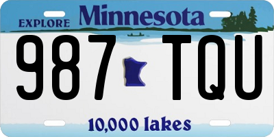 MN license plate 987TQU