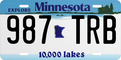 MN license plate 987TRB