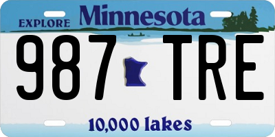 MN license plate 987TRE