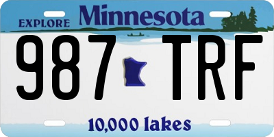 MN license plate 987TRF