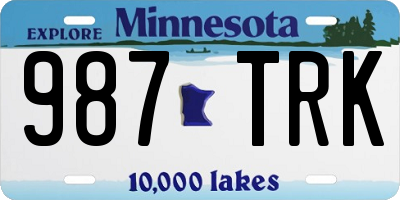 MN license plate 987TRK