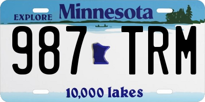 MN license plate 987TRM