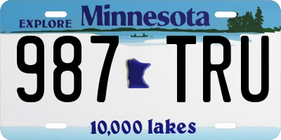 MN license plate 987TRU