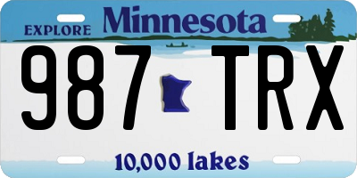 MN license plate 987TRX