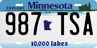 MN license plate 987TSA