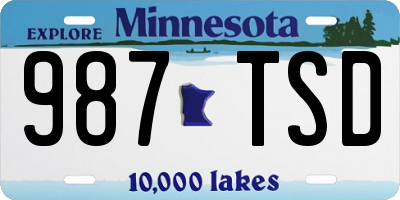 MN license plate 987TSD