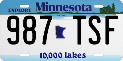 MN license plate 987TSF