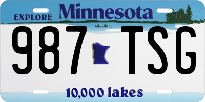 MN license plate 987TSG