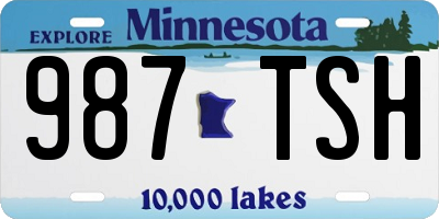 MN license plate 987TSH