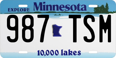 MN license plate 987TSM