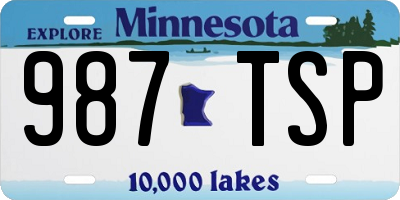 MN license plate 987TSP