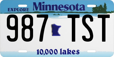 MN license plate 987TST