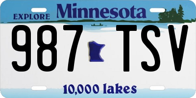 MN license plate 987TSV