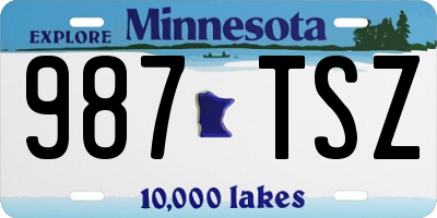 MN license plate 987TSZ