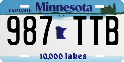 MN license plate 987TTB
