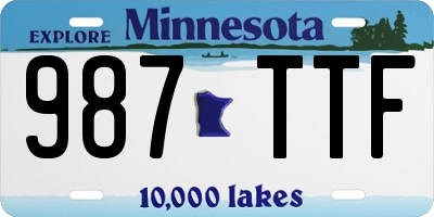 MN license plate 987TTF