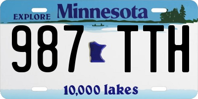 MN license plate 987TTH
