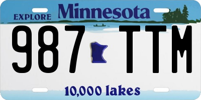 MN license plate 987TTM