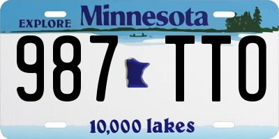 MN license plate 987TTO