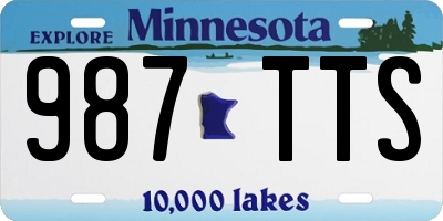 MN license plate 987TTS