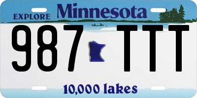 MN license plate 987TTT