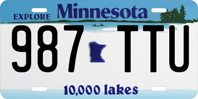 MN license plate 987TTU