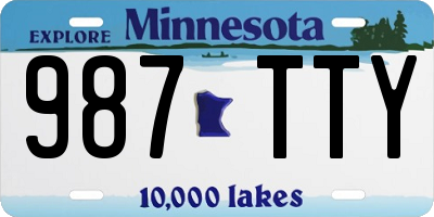 MN license plate 987TTY