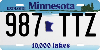 MN license plate 987TTZ