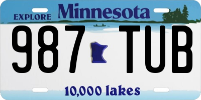 MN license plate 987TUB