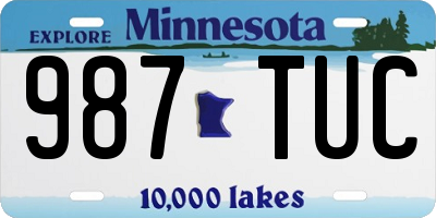 MN license plate 987TUC