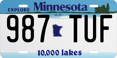 MN license plate 987TUF