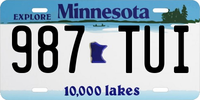 MN license plate 987TUI