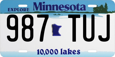 MN license plate 987TUJ