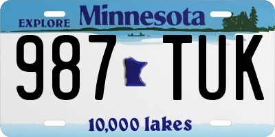 MN license plate 987TUK