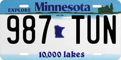 MN license plate 987TUN