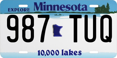 MN license plate 987TUQ