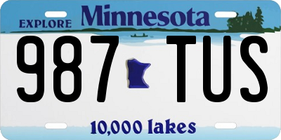 MN license plate 987TUS
