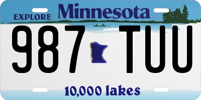 MN license plate 987TUU