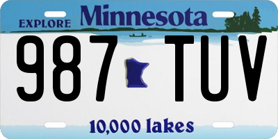MN license plate 987TUV