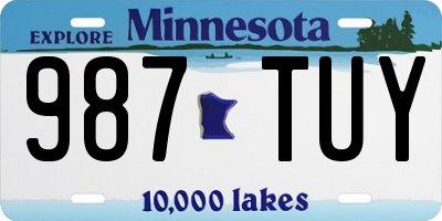 MN license plate 987TUY