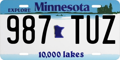 MN license plate 987TUZ
