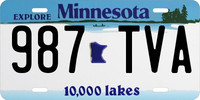 MN license plate 987TVA