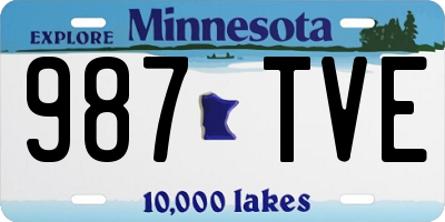 MN license plate 987TVE