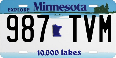 MN license plate 987TVM