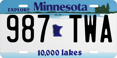 MN license plate 987TWA