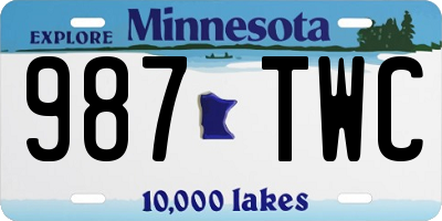 MN license plate 987TWC