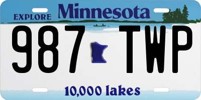 MN license plate 987TWP