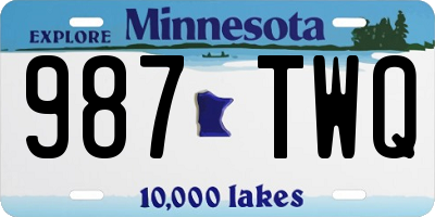 MN license plate 987TWQ