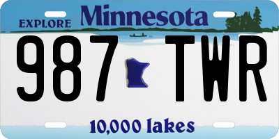 MN license plate 987TWR